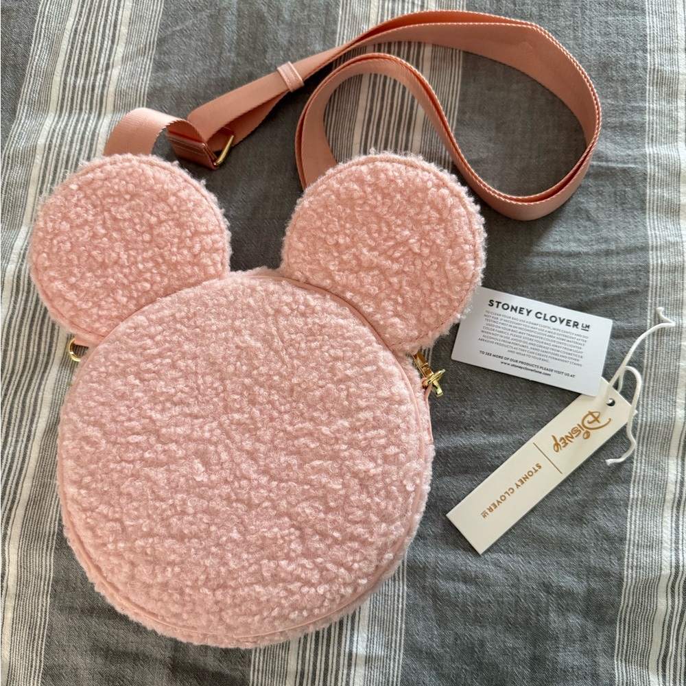 Stoney Clover Lane pink Sherpa Mickey crossbody purse
